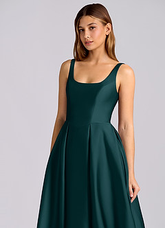 Azazie Amalie Brautjungfernkleider A-Linie Plissee Stretch-Satin Kleid Kiefer image6