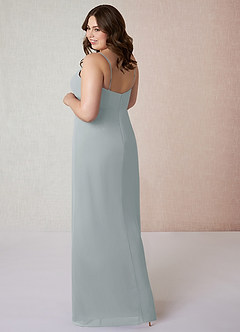 Azazie Tayla Bridesmaid Dresses Dolphin Grey Sheath Square Neckline Chiffon Dress image9
