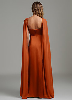 Azazie Niveah Bridesmaid Dresses Burnt Orange A-Line Strapless Stretch Satin Convertible Dress image4