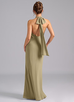 Azazie Velli Bridesmaid Dresses Moss Green Mermaid Bow Chiffon Dress image2