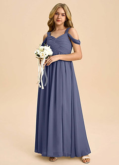 Azazie Lianne Junior Stormy A-Line Off the Shoulder Chiffon Dress image1