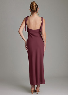Azazie Luddie Bridesmaid Dresses Cabernet Mermaid Bow Chiffon Dress image6
