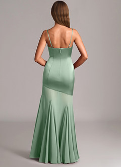 Azazie Uma Brudtärnklänningar Klä av Sjöjungfru i Chiffong Axelbandslös Agave Konvertibel image5