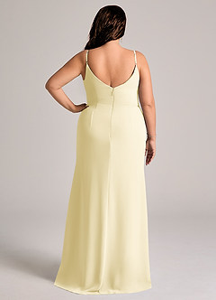 Azazie Deandra Bridesmaid Dresses Lemon Sorbet Mermaid Pleated Chiffon Dress image8