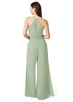 Azazie Kenzi Brautjungfernkleider Plissee Chiffon Overall/Jumpsuit Staubiger Salbeigrün image2
