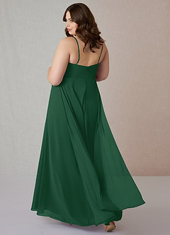 Azazie Emerald Bridesmaid Dresses Dark Green A-Line Ruffled Chiffon Dress image8