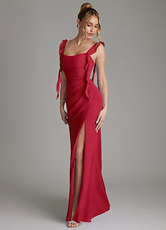 Azazie Jessamine Bridesmaid Dresses Scarlet Mermaid Corset Chiffon Dress image6