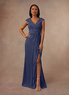 Azazie Calathea Mother of the Bride Dresses Stormy A-Line Lace Dress image1