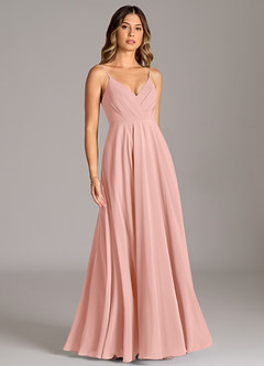 Azazie Amani Bridesmaid Dresses Rosette A-Line Pleated Chiffon Dress image5