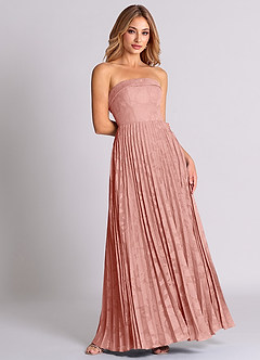 Azazie Mariana Bridesmaid Dresses Rosette A-Line Strapless Floral Burnout Convertible Dress image4