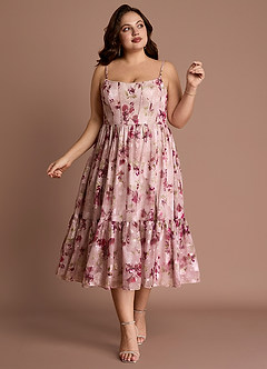 Gigi Mauve Floral Midi Dress image9