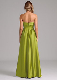 Azazie Lucienne Bridesmaid Dresses Lemongrass A-Line Strapless Stretch Satin Convertible Dress image7