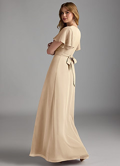 Azazie Zaniah Brautjungfernkleider A-Linie Chiffon Kleid Champagner image7