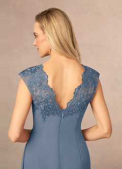 Azazie Gladys Mother of the Bride Dresses Twilight A-Line Queen Anne Lace Chiffon Dress image6