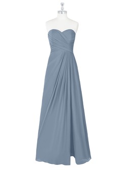 Azazie Arabella Allure Abiti da Damigella Abito Convertibile A-Line in Chiffon Scollo a Cuore Blu Polveroso image8