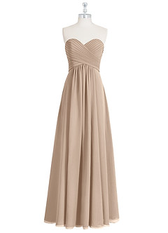 Azazie Yazmin Bridesmaid Dresses Taupe A-Line Sweetheart Neckline Chiffon Convertible Dress image8