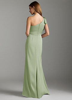 Azazie Rinna Bridesmaid Dresses Dusty Sage Mermaid Ruched Stretch Satin Dress image8