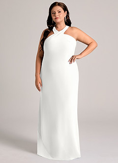 Azazie Doretta Bridesmaid Dresses White Mermaid Pleated Chiffon Dress image8