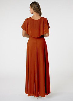 Azazie Jamie Bridesmaid Dresses Paprika A-Line Chiffon Dress image2