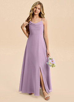 Azazie Gia Junior Wisteria A-Line Pleated Chiffon Dress image6