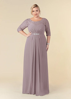 Azazie Leonine Mother of the Bride Dresses Dusk A-Line Scoop lace Chiffon Dress image10