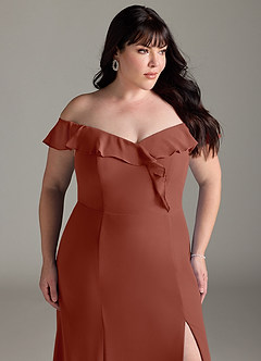 Azazie Sophie Bridesmaid Dresses Auburn A-Line Off the Shoulder Chiffon Convertible Dress image11