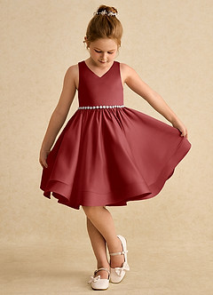 Azazie Julietta Blumenmädchenkleider Ballkleid Cabrio Tüll Kleid Rost image4