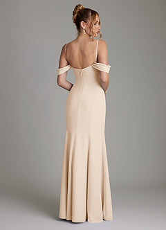Azazie Karmela Bridesmaid Dresses White Alabaster A-Line Off the Shoulder Chiffon Dress image2