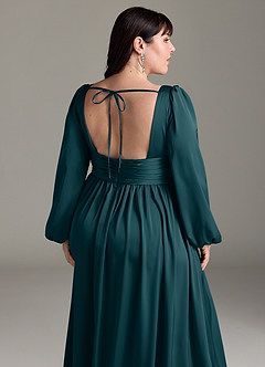 Azazie Norah Bridesmaid Dresses Pine A-Line Stretch Satin Dress image13
