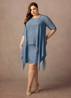 Azazie Flo Mother of the Bride Dresses Twilight A-Line Lace Chiffon Dress image6