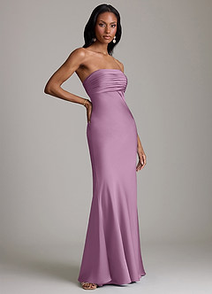 Azazie Saylor Brudtärnklänningar Klä av Sjöjungfru i Stretch Satin Axelbandslös Blåregn image4