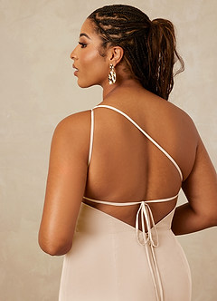 Christian Siriano Bridal for Azazie 1003 Brautjungfernkleider Etui One-Shoulder Chiffon Kleid Alabaster Weiß image16