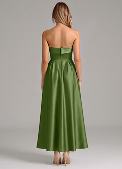 Azazie Lucienne Suknie dla druhen Linia A Pofałdowany Satyna elastyczna Długość kostki Sukienka image6