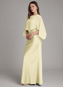 Azazie Ambra Brudtärnklänningar Klä av Sjöjungfru i Stretch Satin Plisserad Citronsorbet image6