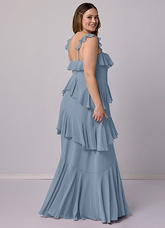 Barbie ♥ Azazie Bridesmaid Dresses Dusty Blue A-Line Sweetheart Neckline Chiffon Dress image10