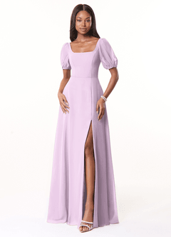 Azazie Alani Robes de demoiselle d'honneur Robe Trapèze en Mousseline de soie Encolure carrée Frostiges Flieder image1