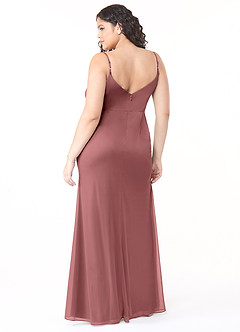 Azazie Deandra Bridesmaid Dresses Desert Rose Mermaid Pleated Mesh Dress image7