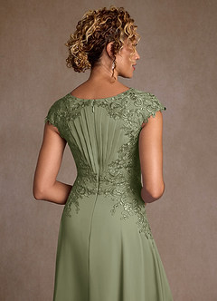 Azazie Christi Mother of the Bride Dresses Pistachio A-Line Lace Chiffon Dress image6