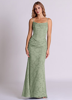 Azazie Sorrel Bridesmaid Dresses Agave Mermaid Corset Floral Burnout Convertible Dress image6