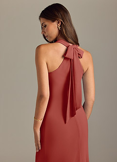 Azazie Doretta Bridesmaid Dresses Terracotta Mermaid Pleated Chiffon Dress image2