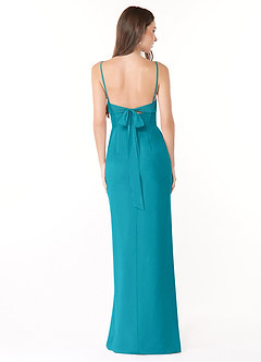 Azazie Mai Bridesmaid Dresses Jade Sheath Pleated Chiffon Dress image2