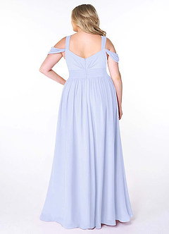 Azazie Lianne Vestidos de damas de honor Vestido de Lavanda de Gasa de Corte en A con Vestidos sin tirantes image9