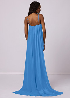 Barbie ♥ Azazie Venta Final Vestido de Azul Grisaceo de Gasa de Corte Sirena Convertible con Sin tirantes image3