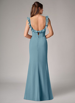 Azazie Callie Bridesmaid Dresses Moody Blue Mermaid Side Slit Chiffon Convertible Dress image2