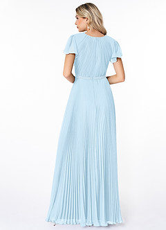 Azazie Kara Modest Bridesmaid Dresses A-Line Pleated Chiffon Floor-Length Dress image8