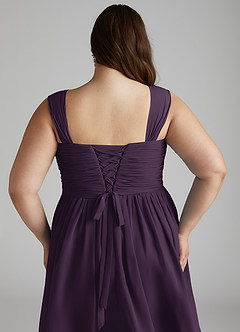 Azazie Angie Bridesmaid Dresses Plum A-Line Corset Chiffon Dress image15