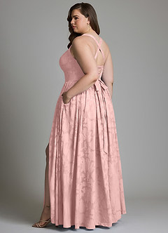 Azazie Francis Kleider zum Anprobieren zu Hause A-Linie Korsett Blumen-Burnout Kleid Dunkelmarine image10