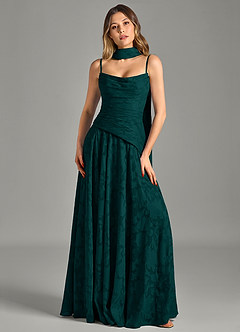 Azazie Gabriela Bridesmaid Dresses Pine A-Line Strapless Floral Burnout Dress image6