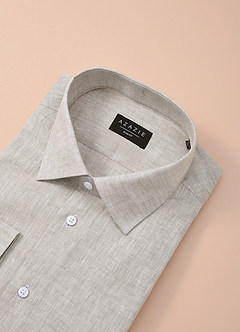 front Elliot Natural Linen 100% Linen Dress Shirt