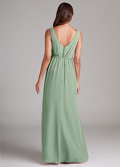Azazie Tanicia Brautjungfernkleider A-Linie Plissee Chiffon Kleid Matcha image7